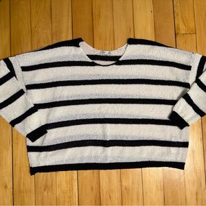 Dex Black and White Striped Sweater